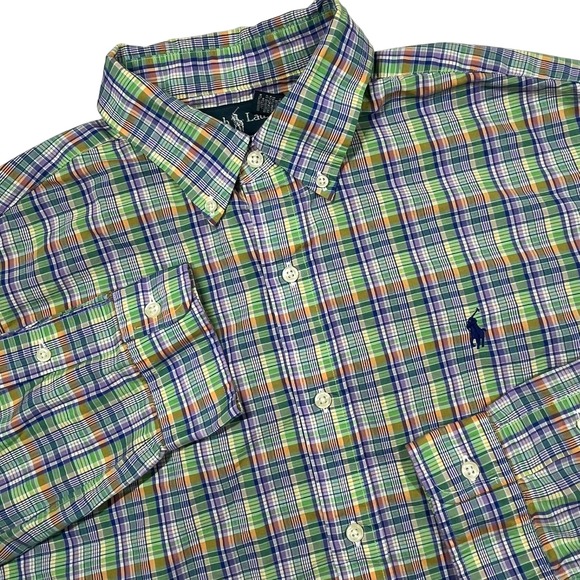 Ralph Lauren Other - Ralph Lauren Button Down Shirt Mens Large Green Plaid Classic Fit 100% Cotton